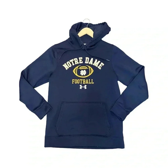 Men's Under Amor Notre Dame Hoodie Sweatshirt Size Small - Picture 1 of 3